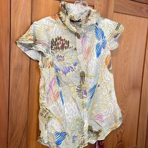 Etcetera sleeveless ruffled blouse- silk